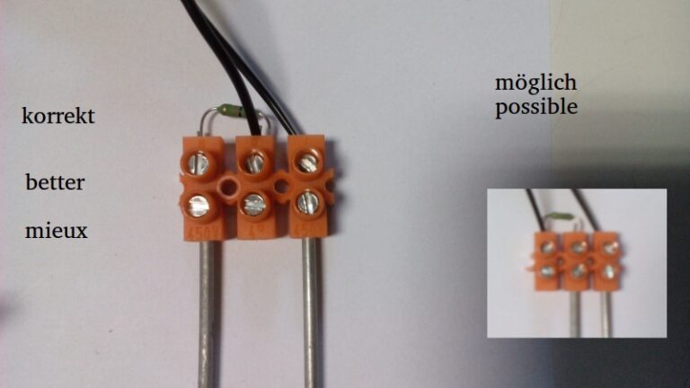Wie man die Kabel und Elektroden richtig anschliesst.
